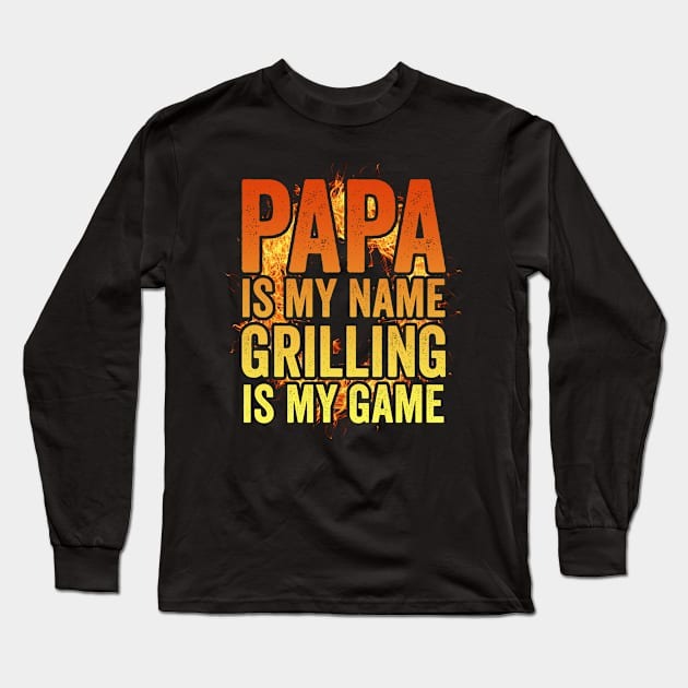 Funny Grilling Dad BBQ Season 4th Of July Long Sleeve T-Shirt by Visual Vibes